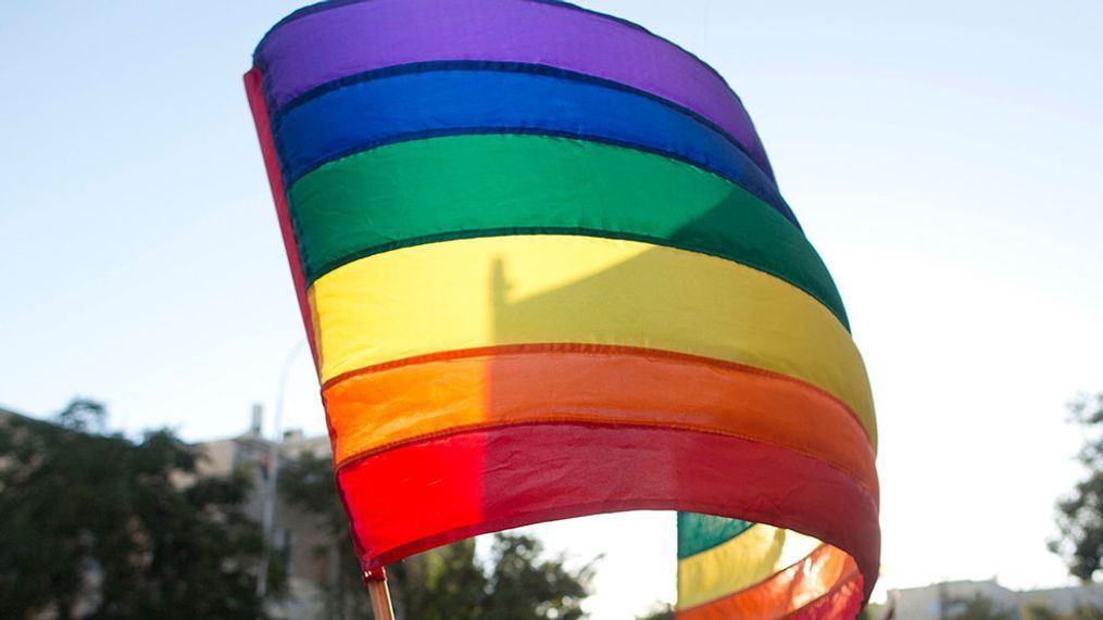 This file photo shows a rainbow pride flag. (Photo by Lior Mizrahi /Getty Images)