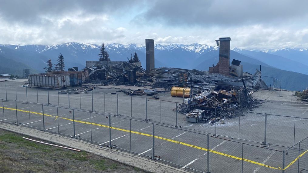 A photo shared by Olympic National Park shows the 71-year-old Hurricane Ridge Day Lodge that was destroyed in a fire on May 7. (Photo: Olympic National Park)