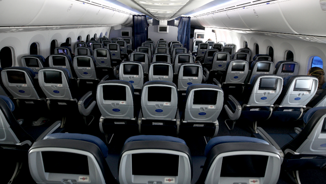 FILE – Rows of empty seats on an airplane.{&nbsp;}A recent survey by Consumer Reports showed 20% of travelers had gripes related to flight schedules, including things like delays, reschedules and cancellations. Yet most people surveyed did not formally complain to the airline. (Getty Images)
