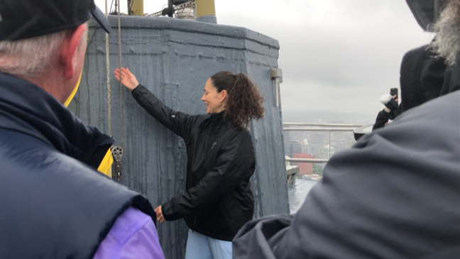 Sue Bird raised a flag on top of the Space Needle on June 6, 2023, celebrating her amazing career with the Seattle Storm. (KOMO)